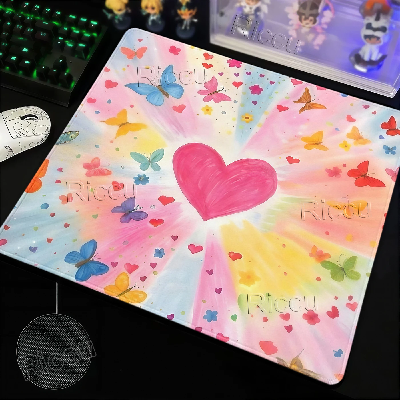 New E-Sport Small Mousepad Locking Edge keyboard Desk Mat Pretty Love Pattern Speed Control Mouse Pad Pc Game Accessories Decor