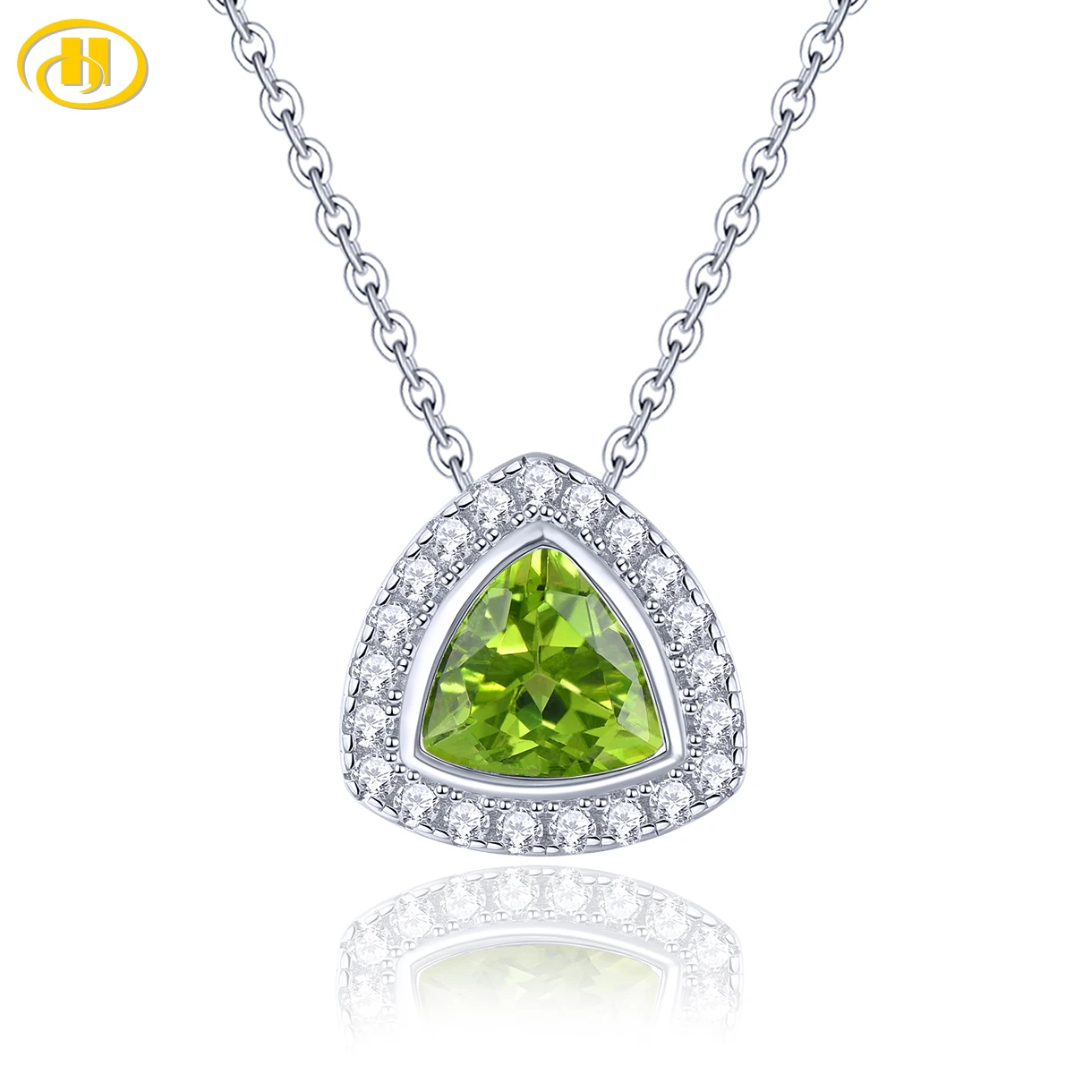 

Natural Peridot Sterling Silver Pendant 1.8 Carat Peridot Gemstone S925 Fine Jewelry August Birthstone Birthday Gift Top Quality