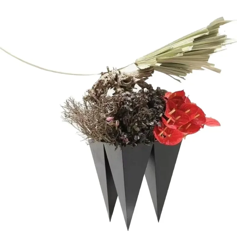 2025 new model shape wrought iron flowers hydroponic vase living room B & B hotel entrance decoration eclectic main
