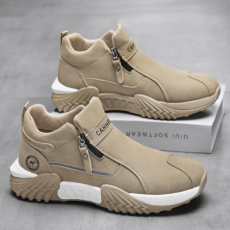 

Модные плюшевые теплые мужские ботильоны, зимние непромокаемые нескользящие зимние ботинки, удобная хлопковая обувь, повседневные кроссовки для работы на открытом воздухе