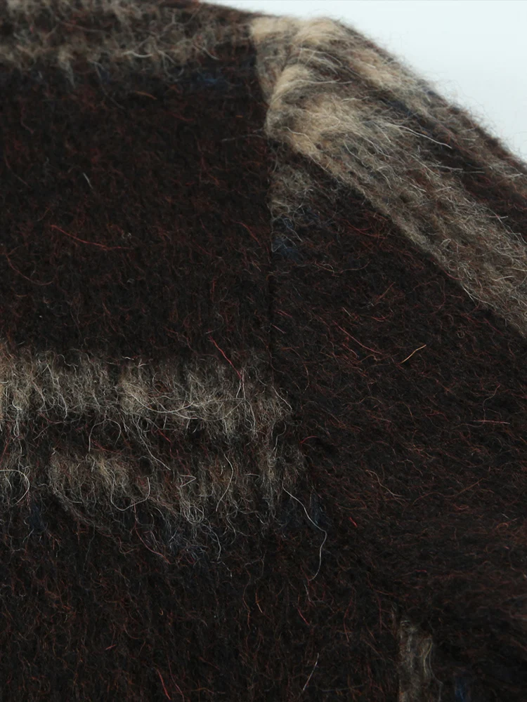 Europejska moda damska, uniwersalna kurtka z kieszeniami, dekoracją w kratę, kołnierzykiem i długim rękawem.