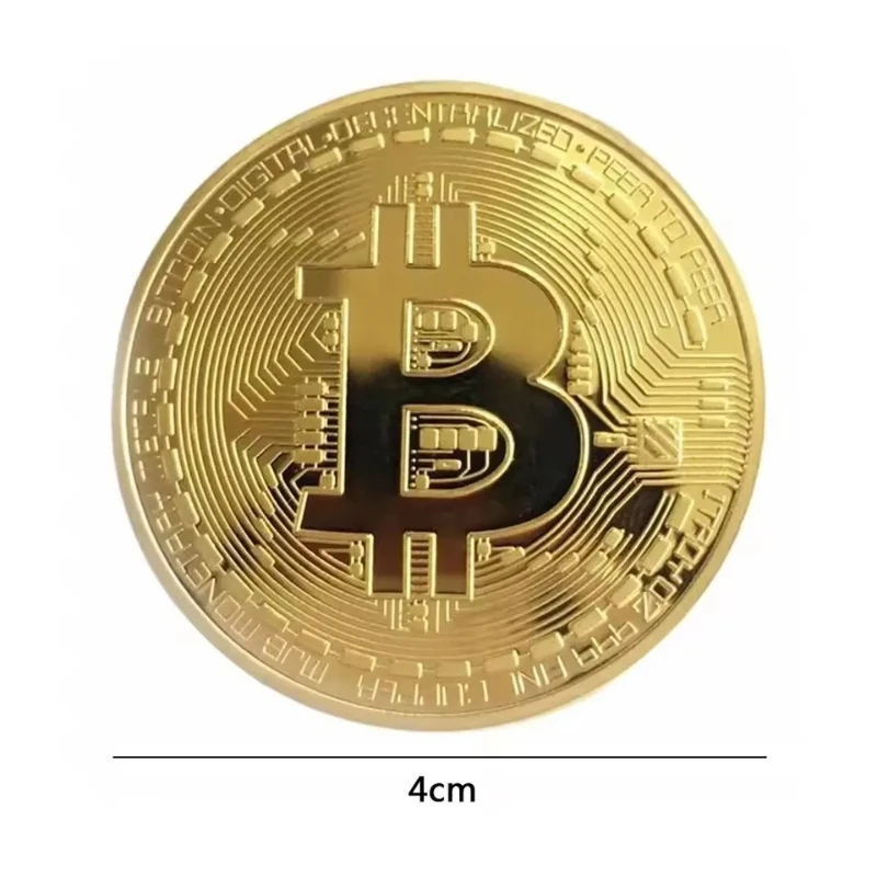 Gold Plated Bitcoin Coin Collectible Art Collection Gift Physical Commemorative Casascius Bit BTC Metal Antique Imitation - Image 2