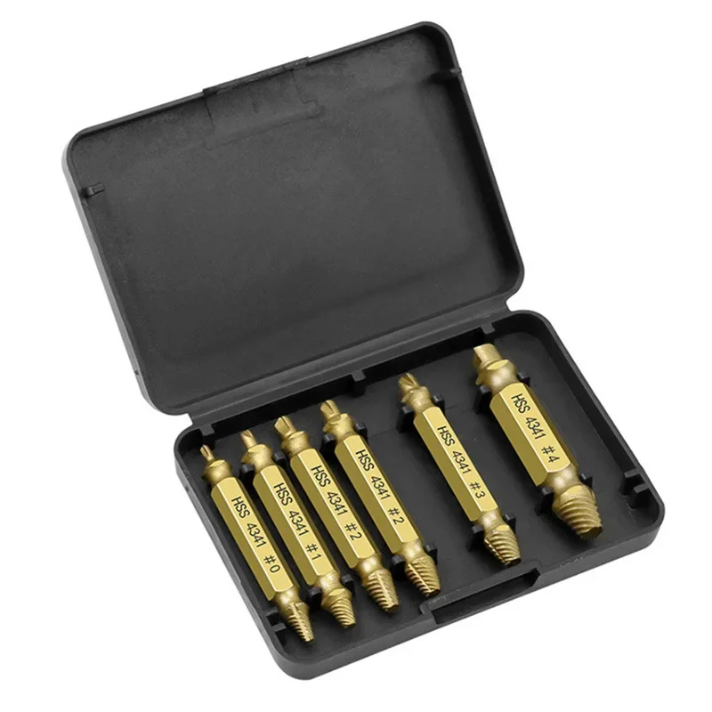 

4-6pcs Damaged Screw Extractor Bit Drill Set Broken Speed Out Bolt Extractor Stud Remover Easily Take Out Demolition Tools