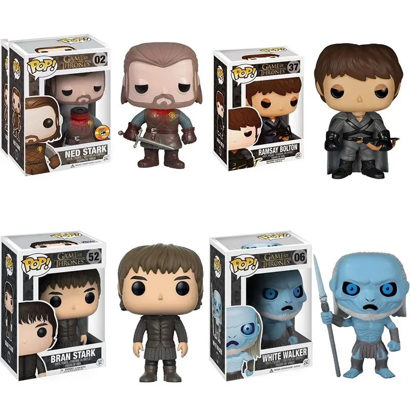 FUNKO POP Ramsay Bolton 37# White Walker 06# Ned Stark 02# Bran Stark 52# Jon Snow 49# Throne Action Figure Toys Birthday Gift