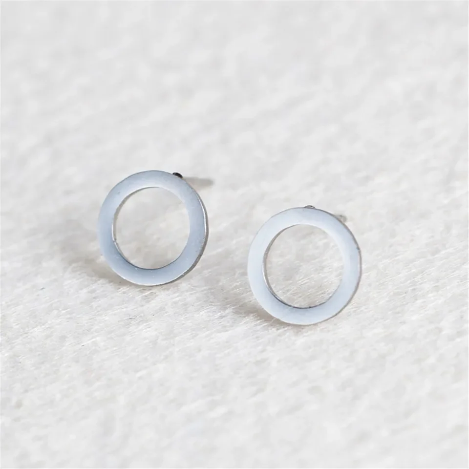 Stainless Steel Circle Stud Earrings For Women Girls Gold Color Minimalism Fashion Ear Jewelry Birthday Party Gifts Wholesale