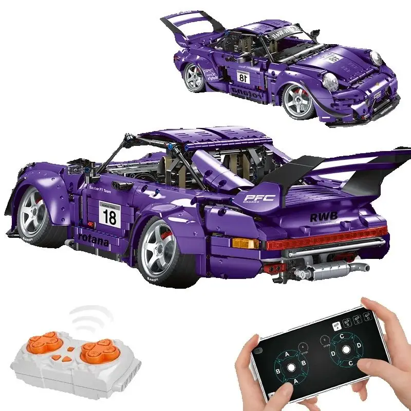 

2088pcs Technical City Remote Control Sports Car Building Blocks Model Moc Modified Vehicle Bricks Assembling DIY Toys for Boys