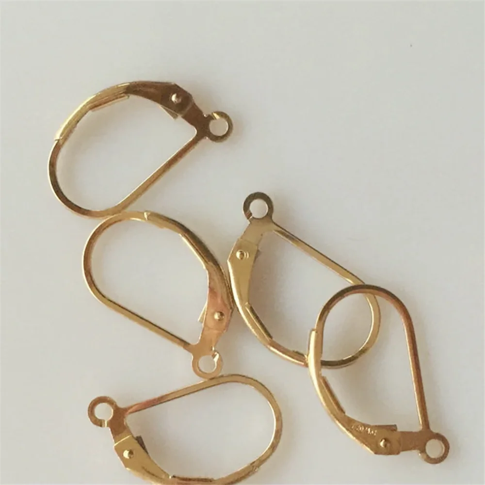 1 Pair Plain Leverback Earring Wires in 14K Gold Filled with Open Jump Ring