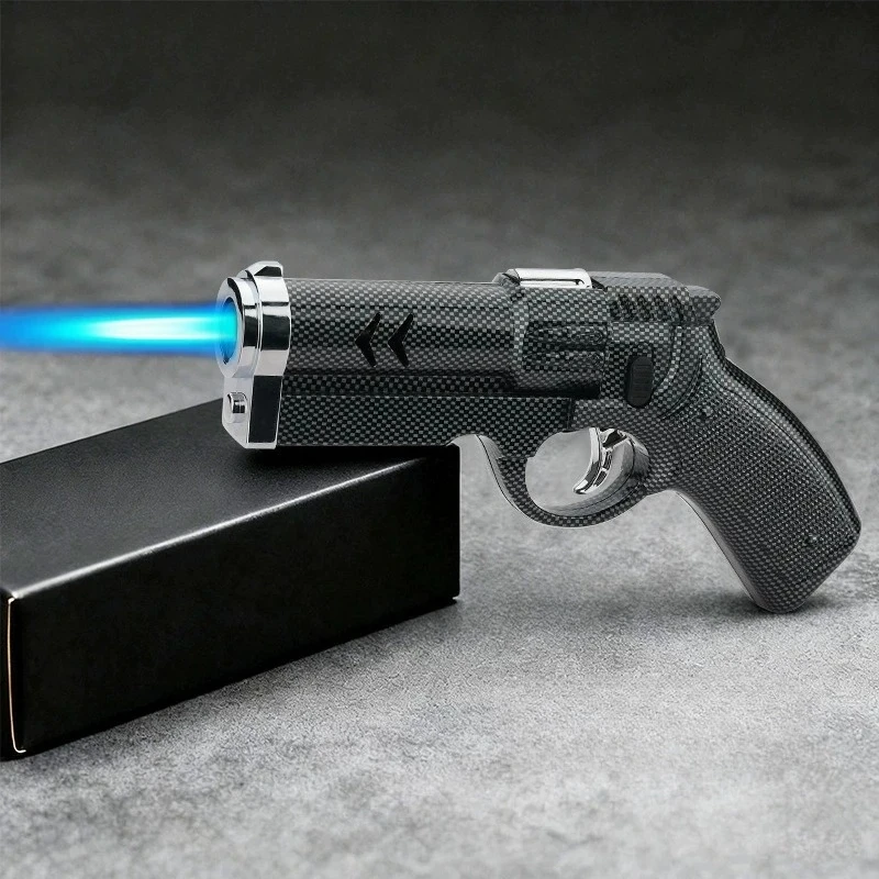 

New Hot Sell Creative Pistol Gun Shaped Butane Gas Lighter Outdoor Windproof Jet Flame Metal Cigar Lighter Gadget for Men Gift's