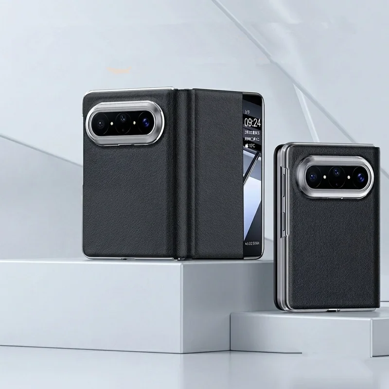 

Genuine Leather Side Magnetic Flip Case For Huawei Pura X Max PuraXMax Flip-free Answer Call Window View Smart Slide Call Cover