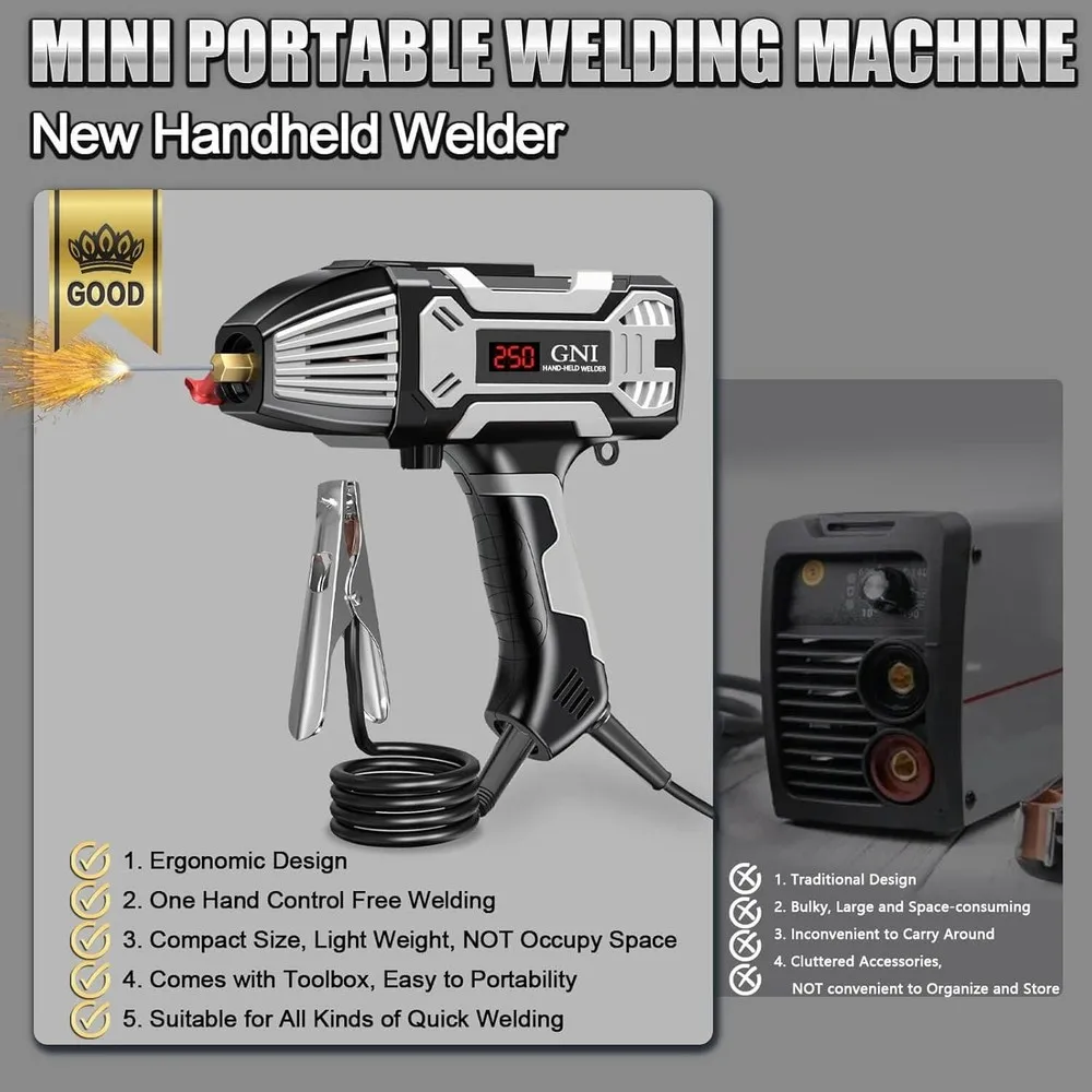 Saldatrice elettrica portatile Saker, saldatore portatile da 110 V con IG