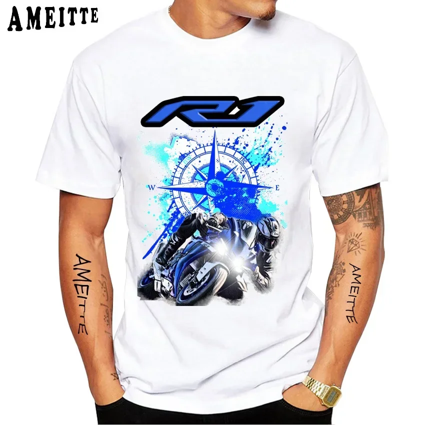 YZF R1 2023 Classic Super Tenere 1200 XT Riding Tshirts  Men Short Sleeve Adventure Rider Motorcycle T-Shirt Boy Casual Tees