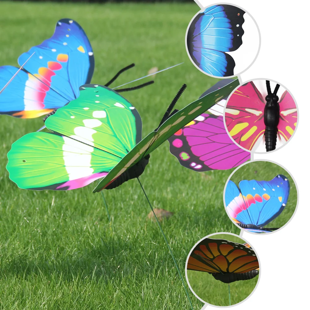 3 Pcs Super Large Simulation Butterfly Stakes Decorative Plant Decoration for Yard Oversized