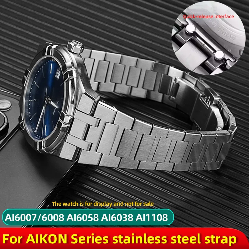 AI6008 Quick Release Strap Bracelet For Maurice Lacroix AIKON AI6008 AI6007 AI6038 AI6058 AI1108 Metal Stainless Steel WatchBand