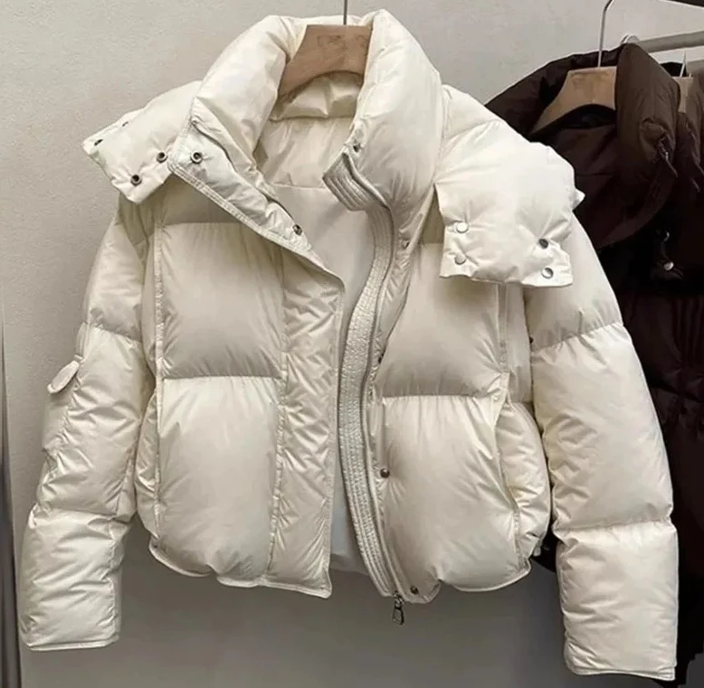 

Women's Down Cotton Jacket Winter New Loose Hooded Female Coat Korean Short Thick Warm Cotton Padded Outerwear Ladies Top