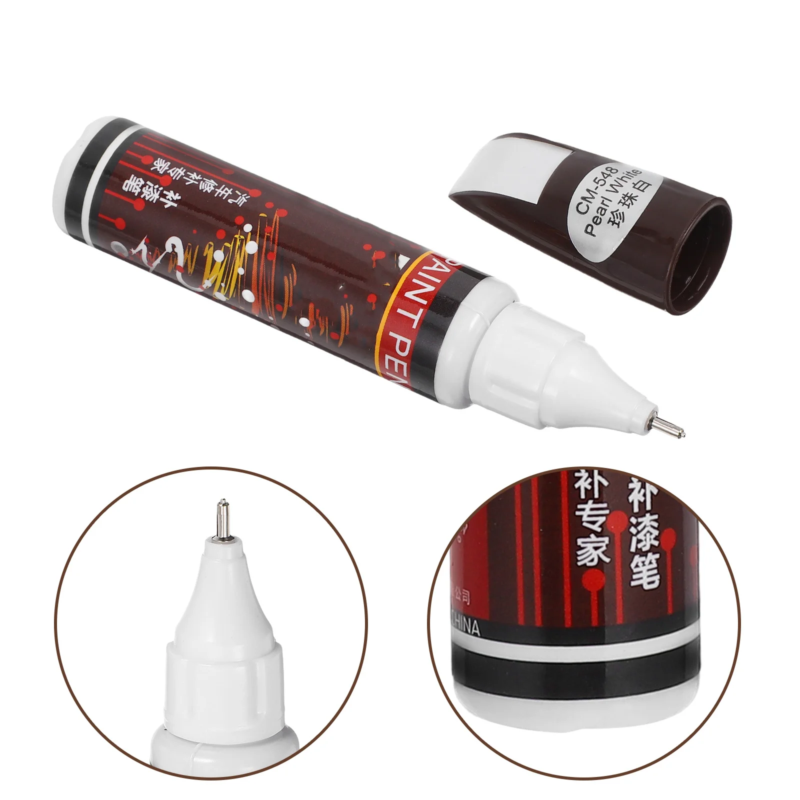 

Car Paint Pen Pearl White Auto Scratch Repair Touch Up Pen Car Coat Applicator Permanent Odorless Water Resistant Detailing Tool