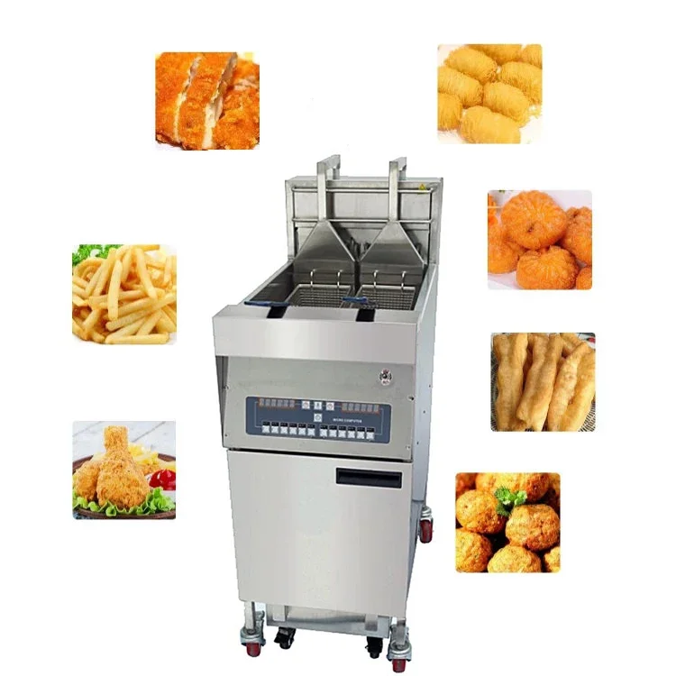 High Quality Commerical Deep Fryer Automatic Basket Auto Lift / Broasted Chicken Chips Fryer Machines For Sale