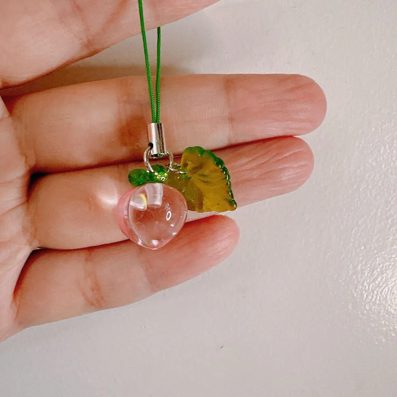 Tangerine Fruit Keychain Strawberry Cherry Peach Charm