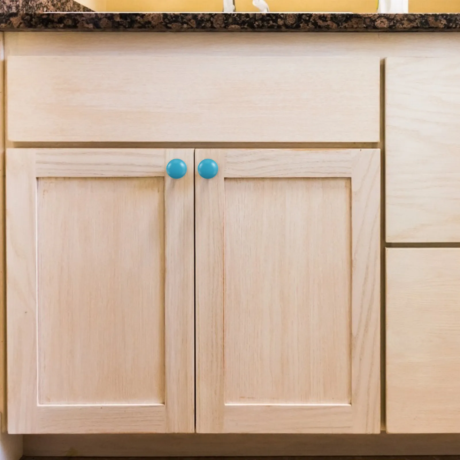 

8Pcs Premium Solid Wood Door Handles Round Cabinet Knobs for Wardrobe Closet Drawer Furniture Easy Install Natural Texture