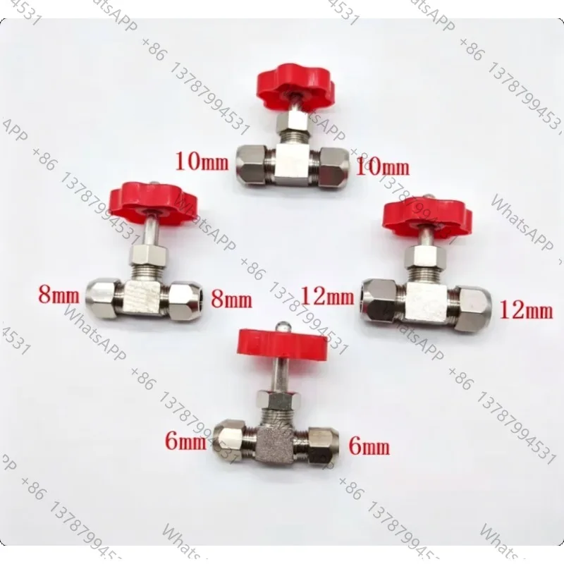 1Pc Needle Valve Brass 6mm 8mm 10mm 12mm Pipe High Pressure Swagelok Ferrule Durable Tube Flow Control Globe Valve Adapter