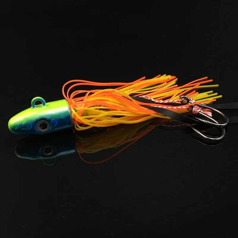Jig Head de Plomo con Falda – Spinnerbait Ojos 3D - imagen 2