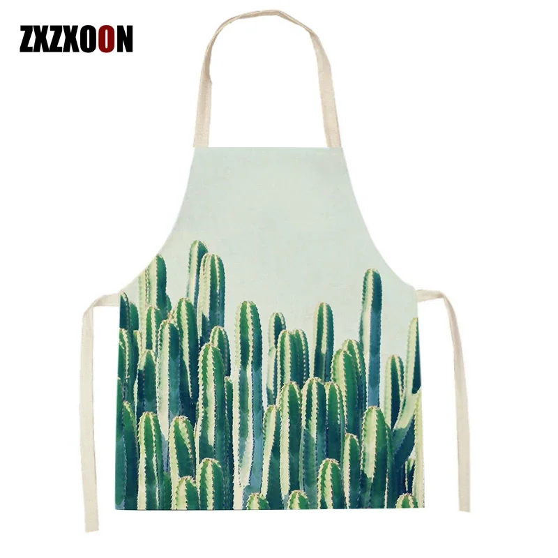 

Женские и мужские тропические растения, льняные кухонные фартуки, аксессуары для домашней кухни, выпечки и чистки, зеленые листья, домашний сарафан
