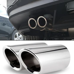 For Volkswagen VW Tiguan 2017 2018 2019 MK2 Stainless Steel Car Exhause Tail Throat Pipe Trim Accessories Styling