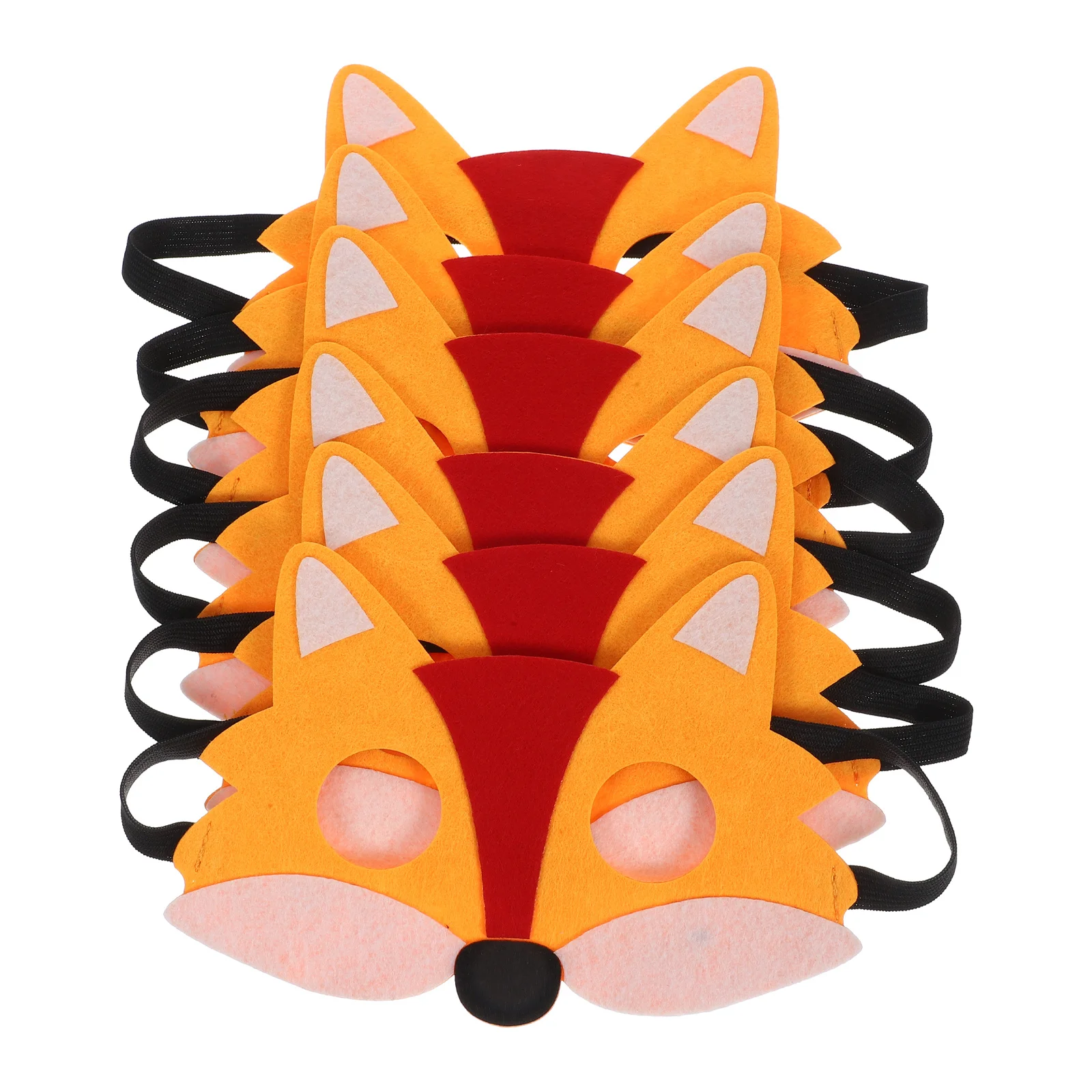 

6pcs Fox Felt Half Face Animal Cosplay Halloween Party Decorations Masquerade Animal Halloween Mask Props Costume Mask