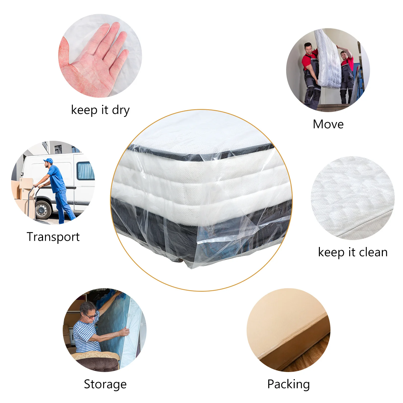 

2Pcs Heavy Duty Mattress Moving Bag Thick Full Size Storage Protector Mattress Packing Cover Moving Storage Bag