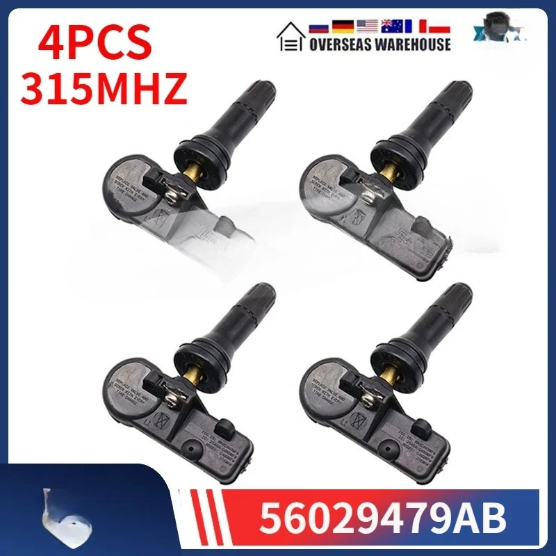 

4 шт. датчик давления в автомобильных шинах 56029479AB для Chrysler 200 Dodge Avenger Caliber Durango Jeep Compass Patriot TPMS 315 МГц