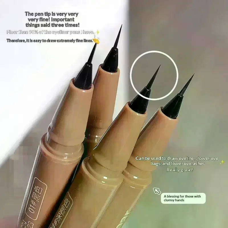 Gege Bear Flüssiger Eyeliner-Stift, wasserfest, langlebig, liegender Seidenraupen-Eyeliner-Stift, wischfest, schnell und glatt trocknend, Augen-Make-up