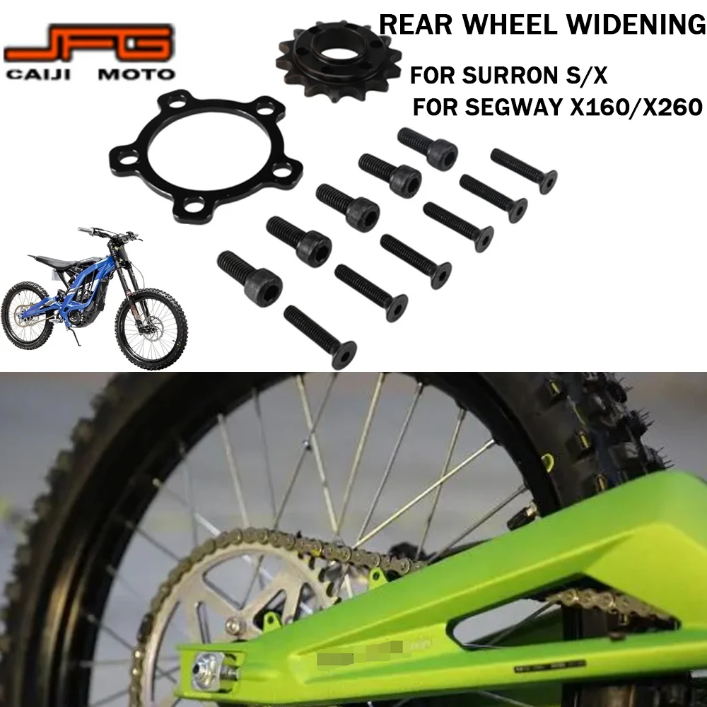 Rear Wheel Widening Widen Parts For SURRON Sur-ron S/X For SEGWAY X160 X260 Chain Sprocket Screws Motorcycle Dirt Pit Bike