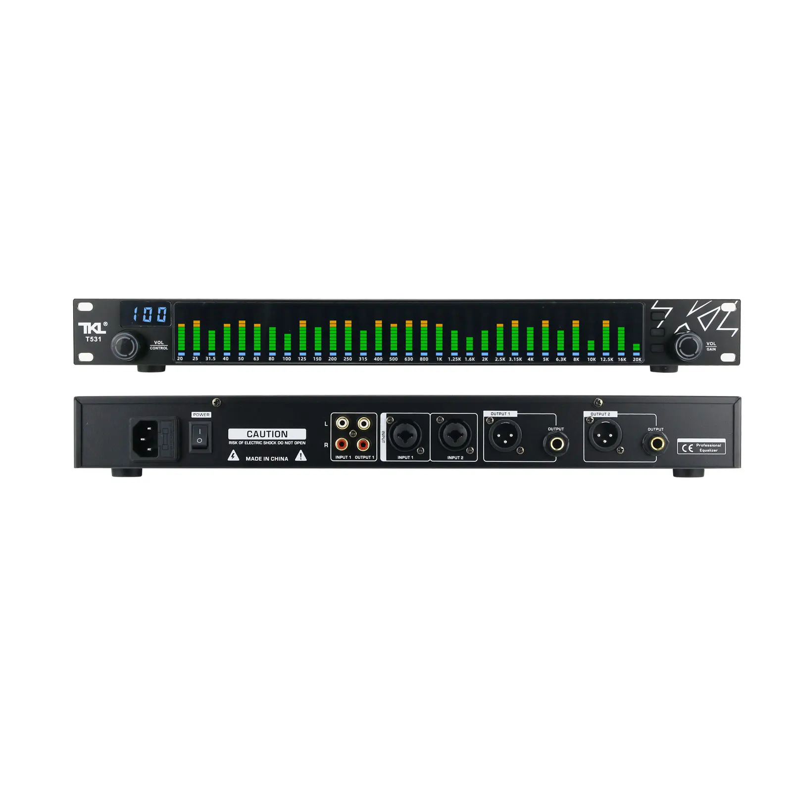 TKL T531 Digital Equalizer For EQ Noise Reduction With Spectrum Display 31 Bands For KTV Stage Performance