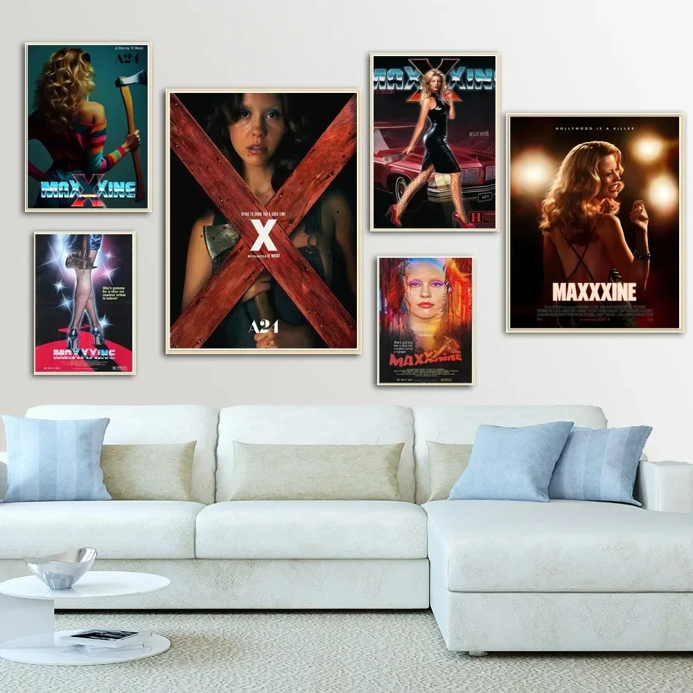 Maxxxine Horror  Movie Art Canvas Wall Art Picture  Living Room  Kitchen Home Decoration  Modern Film Poster Prints