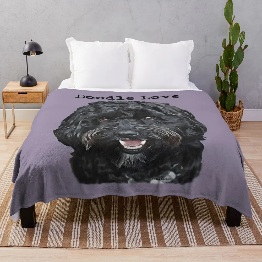 Black Doodle Dog Throw Blanket Soft Bed Blankets Heavy Blanket Blanket For Sofa Thermal Blankets For Travel