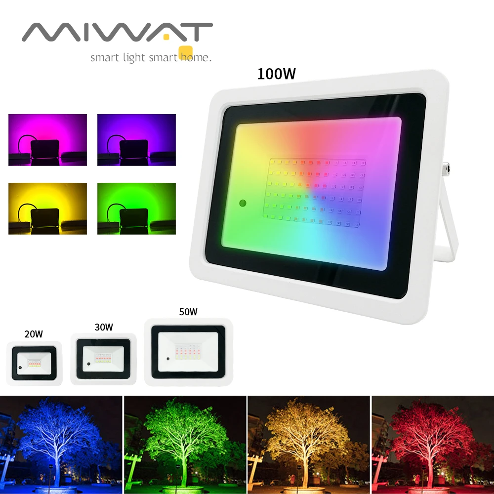 Imagem -02 - Impermeável Rgb Reflector Led Spotlight Iluminação do Jardim ao ar Livre Lâmpada do Projetor Refletor 100w 50w 30w 20w 110v 220v Ip68