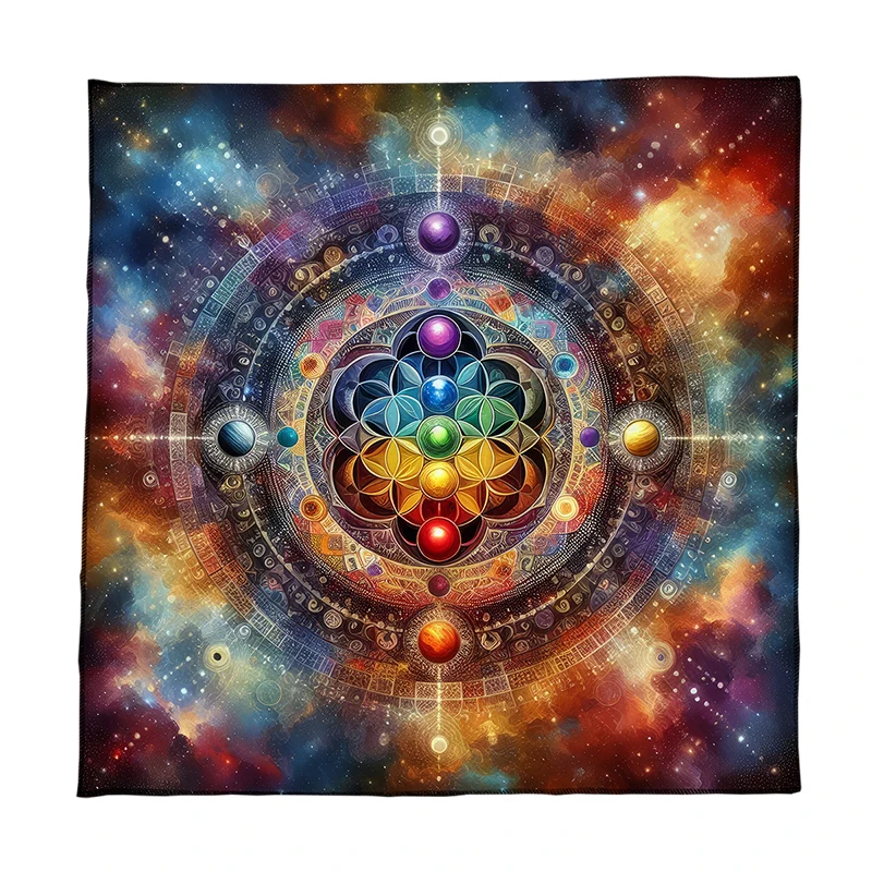 مخدر زهرة الحياة الشاكرات التارو التارو القماش لنشر التارو القراءة القماش العرافة مذبح القماش علم التنجيم ديكور المنزل #2