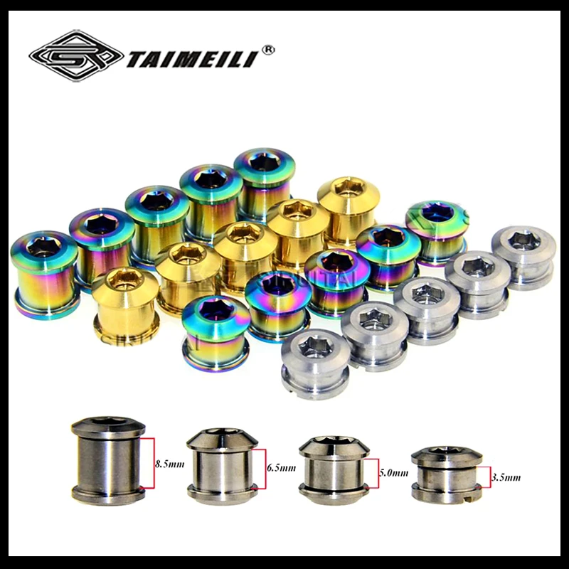 5pcs/Titanium alloy pair locking screw mountainous bicycle teeth disc chain disc pair locking screw 3.5 mm 5.0 mm 6.5 mm 8.5 mm