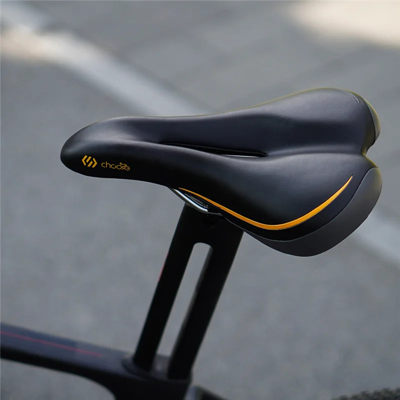 CNC Bicycle Accessories Bike Saddle Wide Soft Comfort Cushion MTB Road Back Seat Saddle Pu Cycling Parts