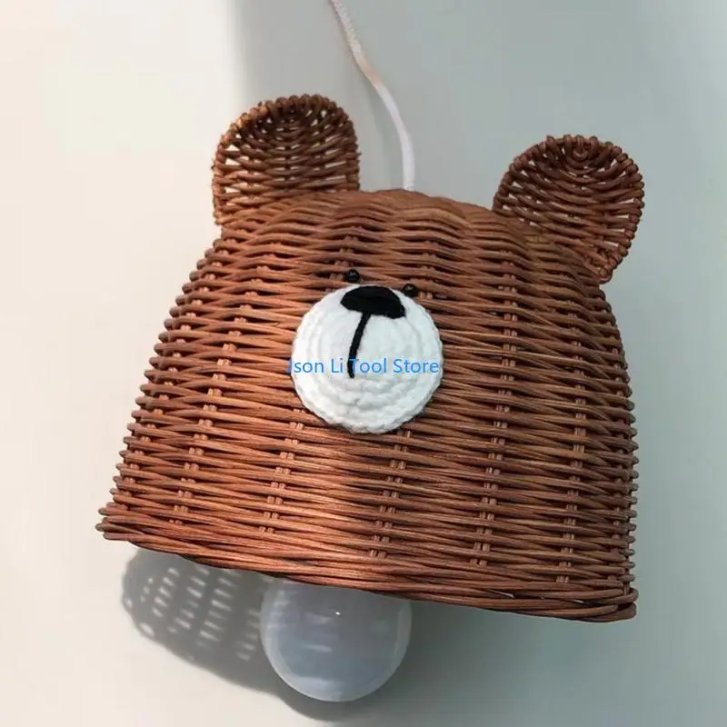 Y08D Recém -nascido Photography adereços Urso fofo para cabeça Chapeleiro Chandelier Light Shade Ten Iluminação Lâmpada o