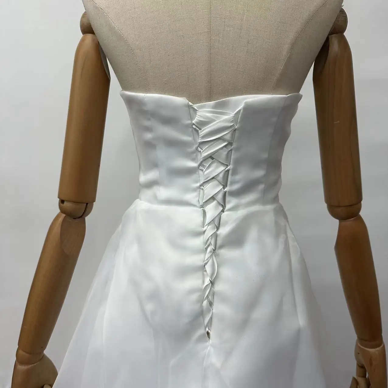 Vestido sem alças de cetim branco para mulheres, vestidos de casamento, baile longo, festa noturna, convidado, noiva, elegante, luxo, 2024