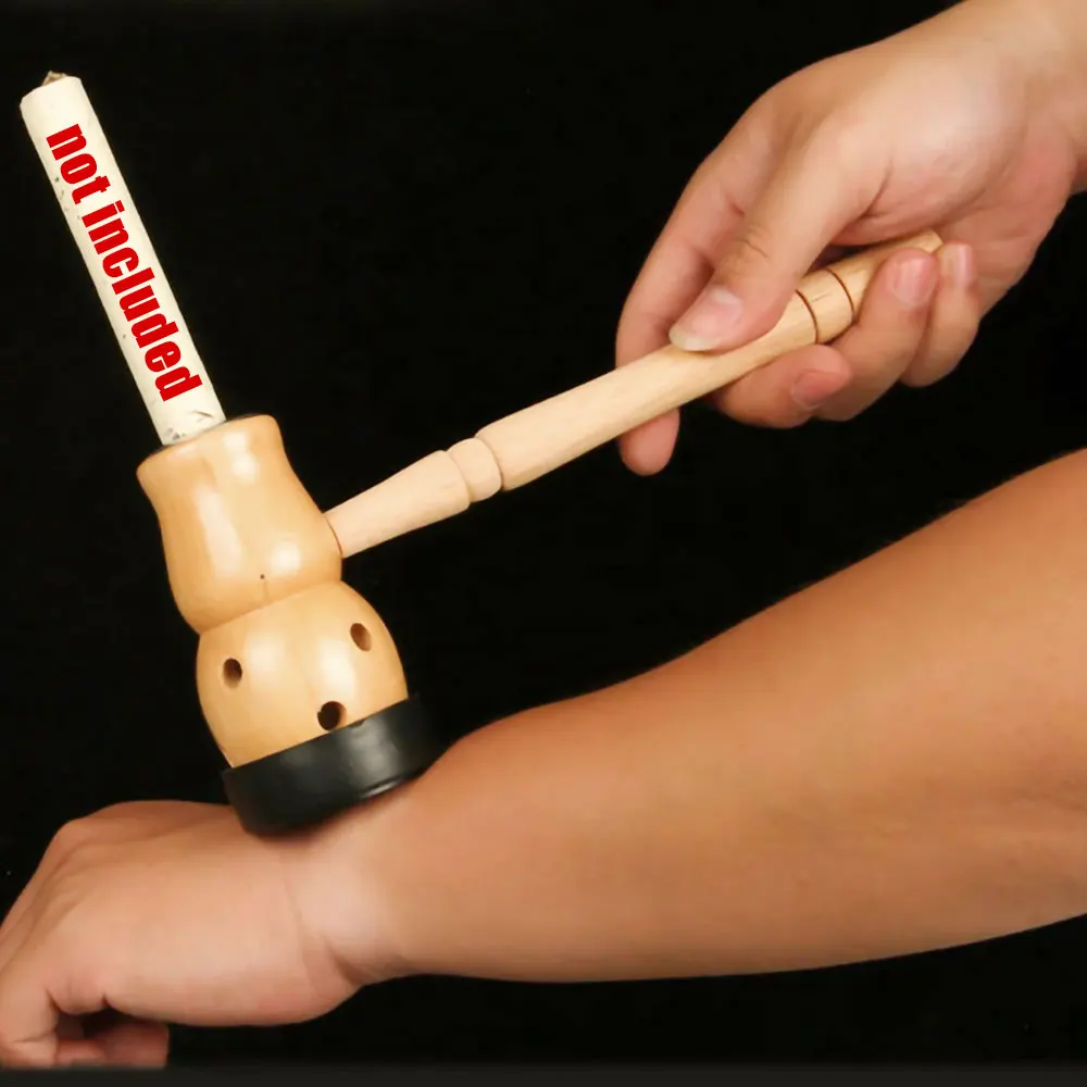1PC Gourd Moxibustion Box Wooden Moxa Stick Burner Holder Roll Set Wormwood Artemisia Acupuncture Burner Tool Moxa Strips