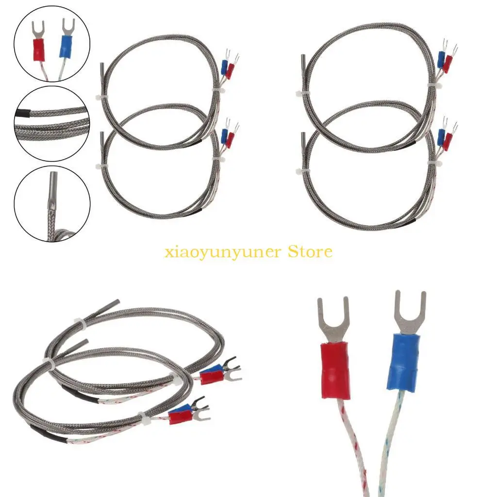 

P9JB K Type Temperaple Датчик температуры Кабель кабеля из нержавеющей стали зонда промышленного термопары от 0 до 600 ° C 2x