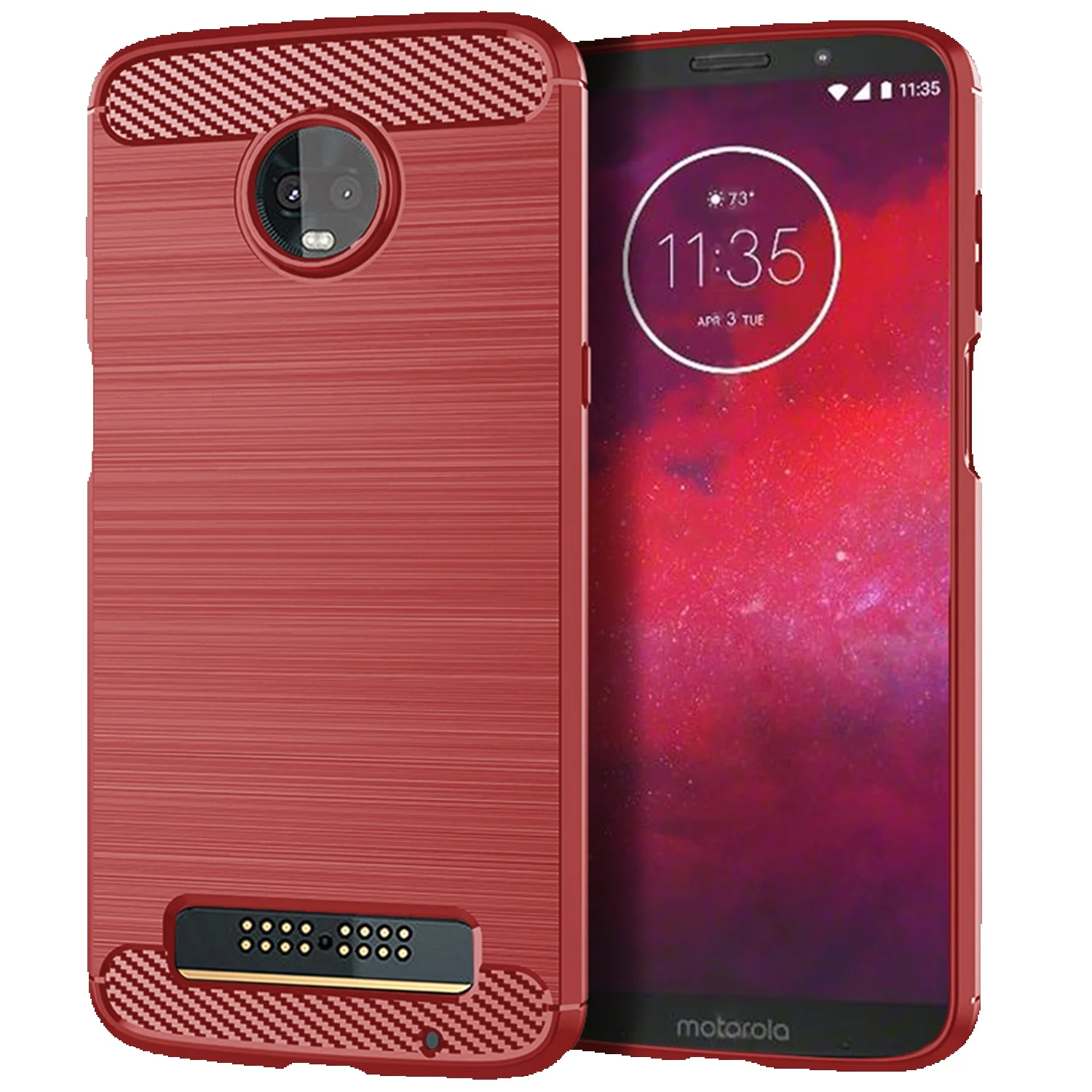 Shockproof Solid Color Case For Moto Play Moto Z3 Soft Cabon Fiber Phone Cover For Motorola Z3 Force Frosted Matte Cases