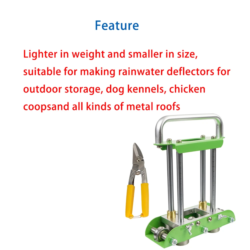 Lightweight Version Hand Sheet Metal Bender for Making Folding Edges and Rain Diverter for Various Metal Roofs