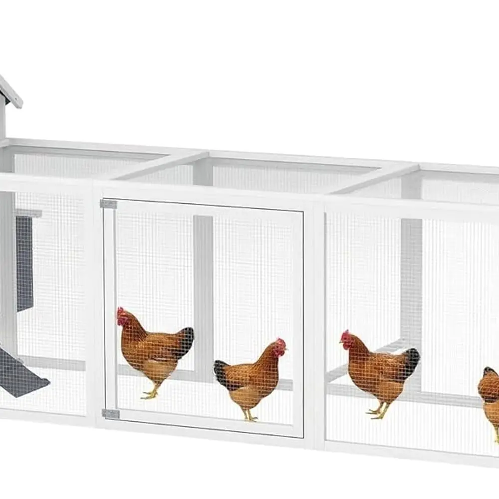 

Очень большой курятник с 2 коробками для гнездования, 156-дюймовая деревянная клетка для птицы для куриного домика с удлиненной посадочной клеткой, водонепроницаемая волнистая крыша,
