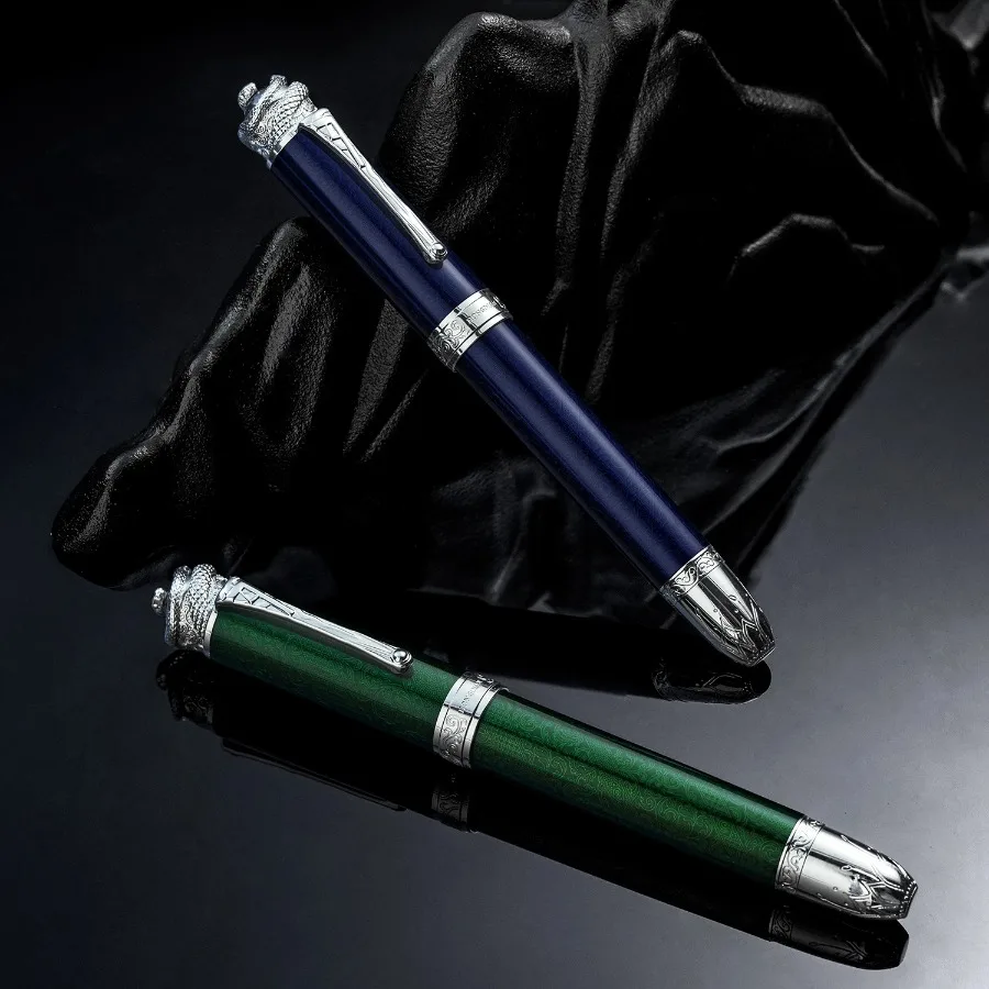 

Ручка-фонтан Hongdian N25 с поршневым механизмом, перо EF/F, лимитированная серия 2025 года — Год Змеи, подарочная ручка для письма (синий/зеленый)