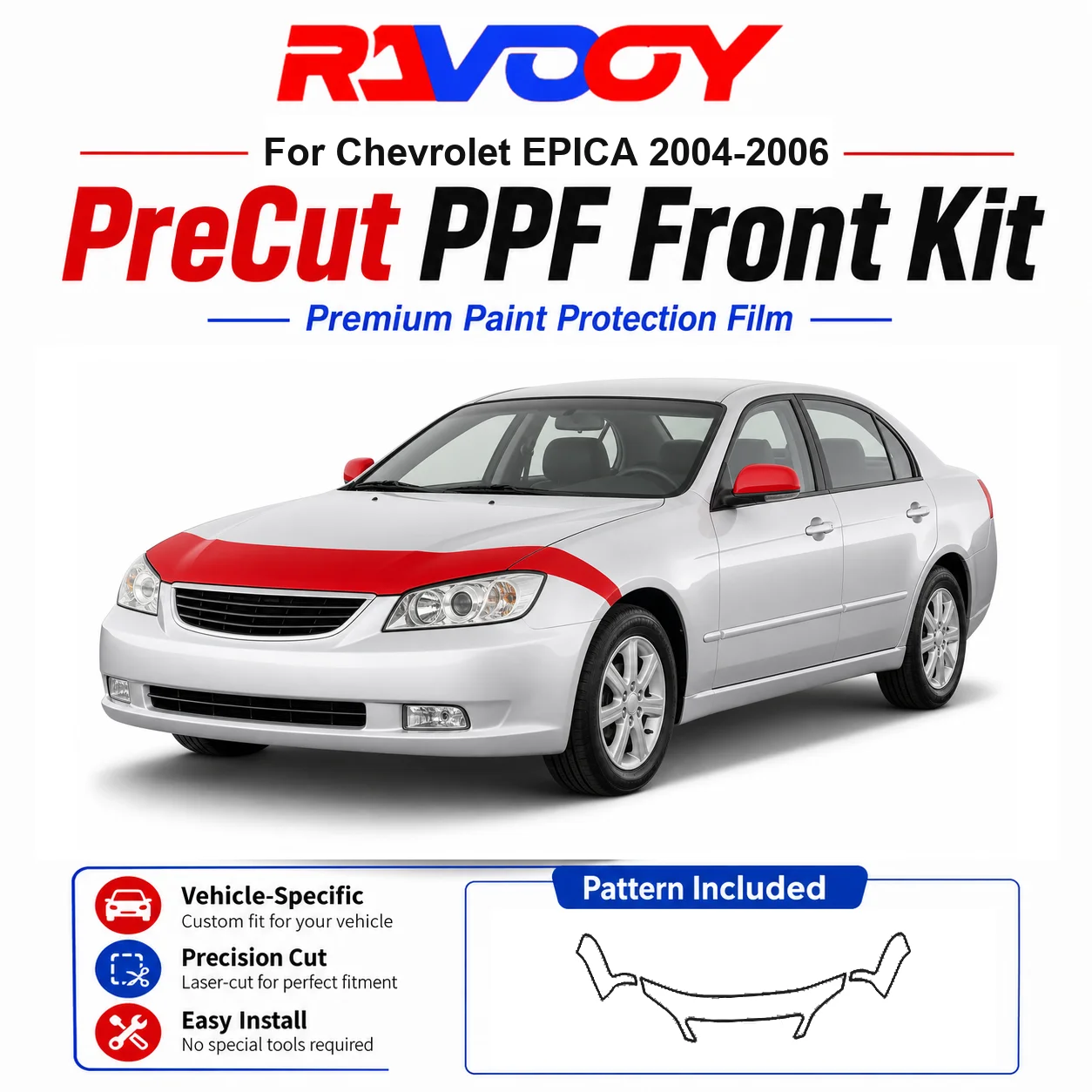 

8.5mil TPU Precut PPF Kit For 2025-2026 Acura ADX - Hood, Partial Fenders & Full Mirror Set - Self-Healing Gloss Clear Bra Film