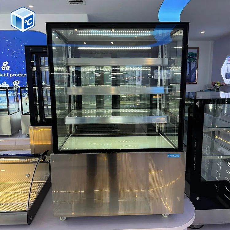 940x686x1415mm BJD-171 Commercial Cake Display Refrigerator Fan Cooling R290 3 Shelf LED Bakery Cafe Supermarket Display Case