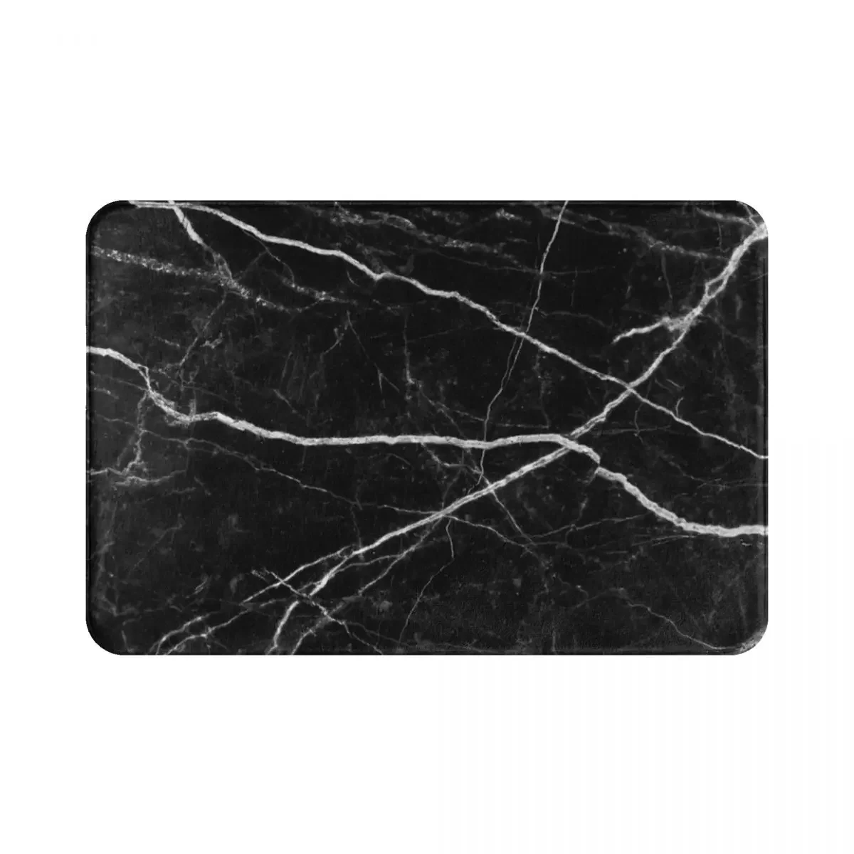 Black Marble Stone Texture Pattern Doormat Non-slip Kitchen Entrance Bathroom Polyester Rug Carpet Mat Bedroom Decor  Washable