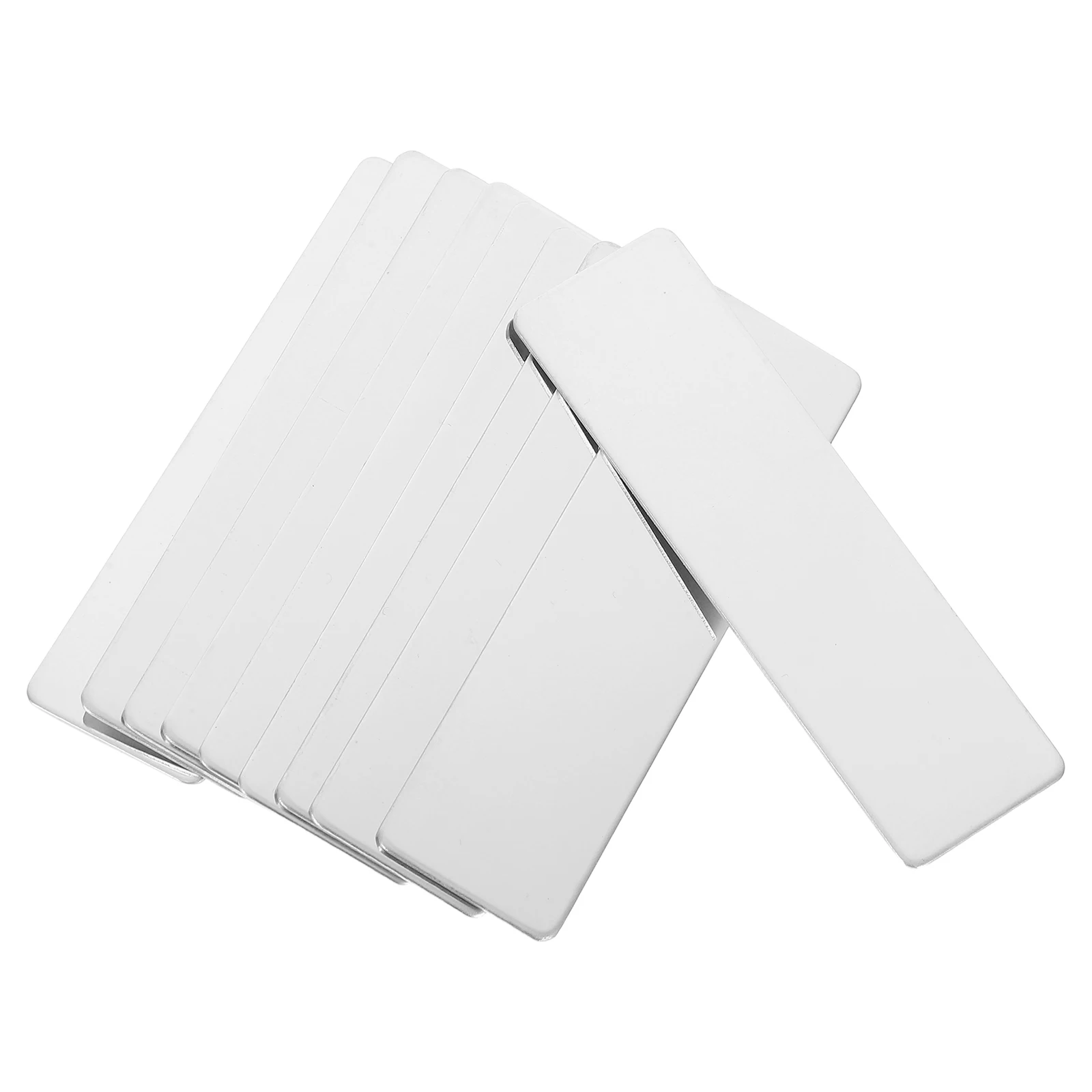 

10pcs Stainless Steel Name Tags Desk Plates Blank Dog Tags Engraving Badges Rust Resistant Smooth Edges Included